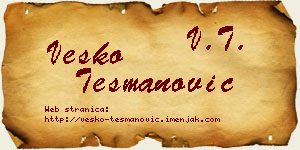 Vesko Tešmanović vizit kartica